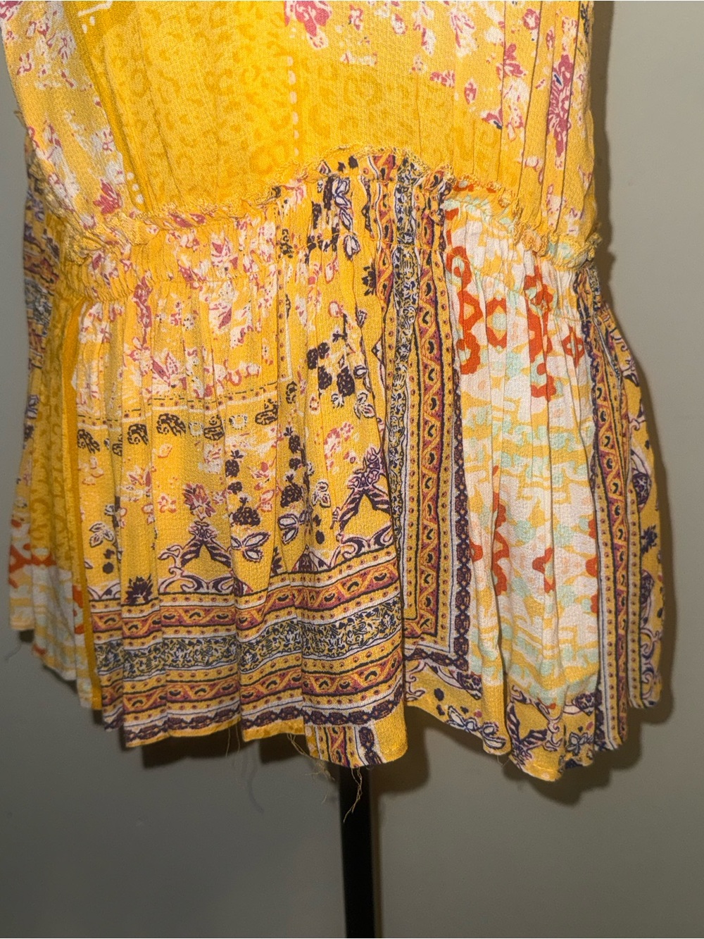 Rachel Zoe Yellow Patchwork Halter Tank Top - Picture 5 of 10